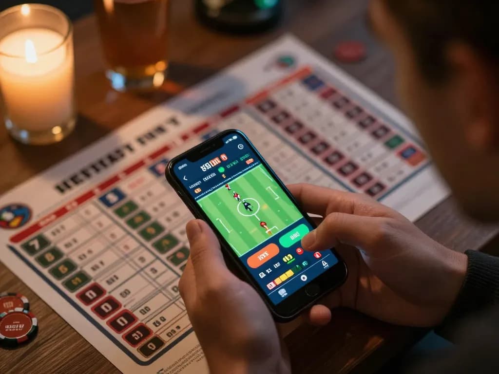 32win user placing bets on smartphone during live sports event