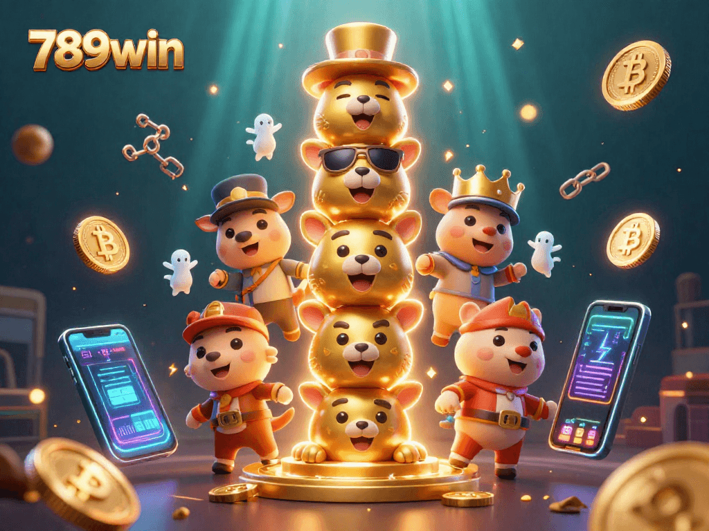 Experience the thrill of 789win with vibrant crypto casino elements in a dynamic 3D illustration.