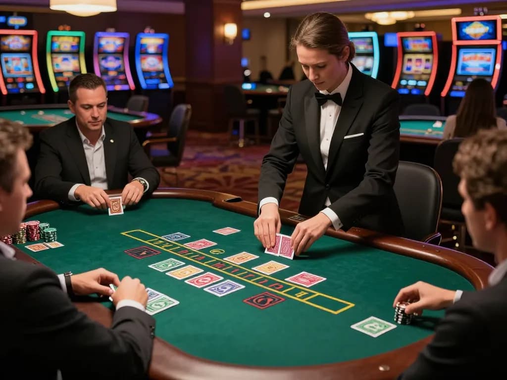 Experience the excitement of 3333WIN at a live dealer blackjack table in an upscale casino atmosphere.