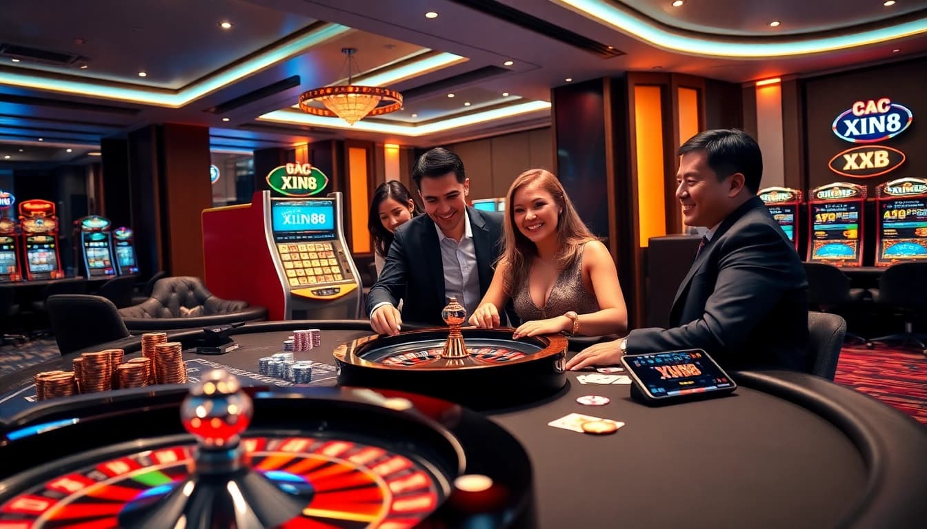 Experience the excitement of Nhà Cái XIN88 with thrilling games, luxury ambiance, and engaging players.
