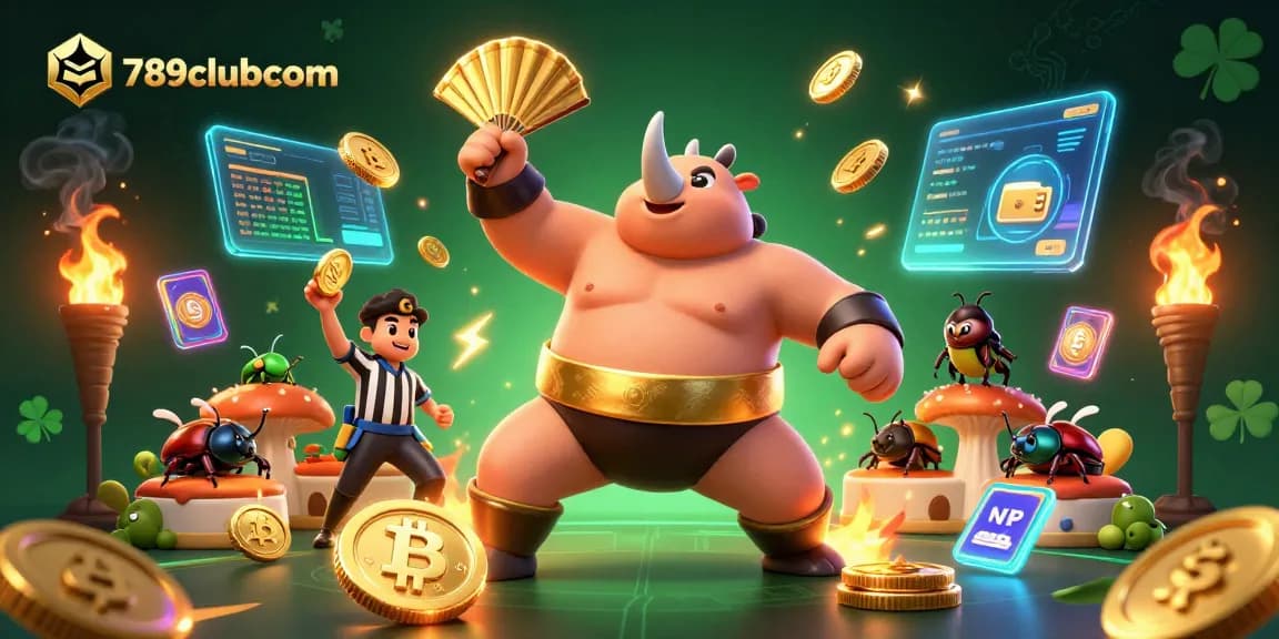 Experience the exciting world of 789clubcom with a lively casino-themed illustration featuring dynamic characters and elements.