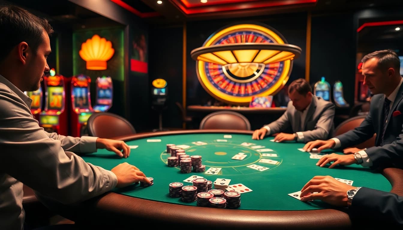 Experience win vn at an exciting poker table with vibrant chips and immersive casino atmosphere.
