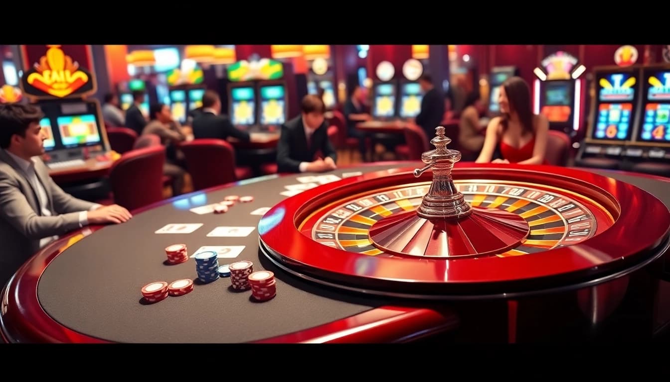 Players enjoying high-stakes action at rr88.com with vibrant casino visuals and poker excitement.