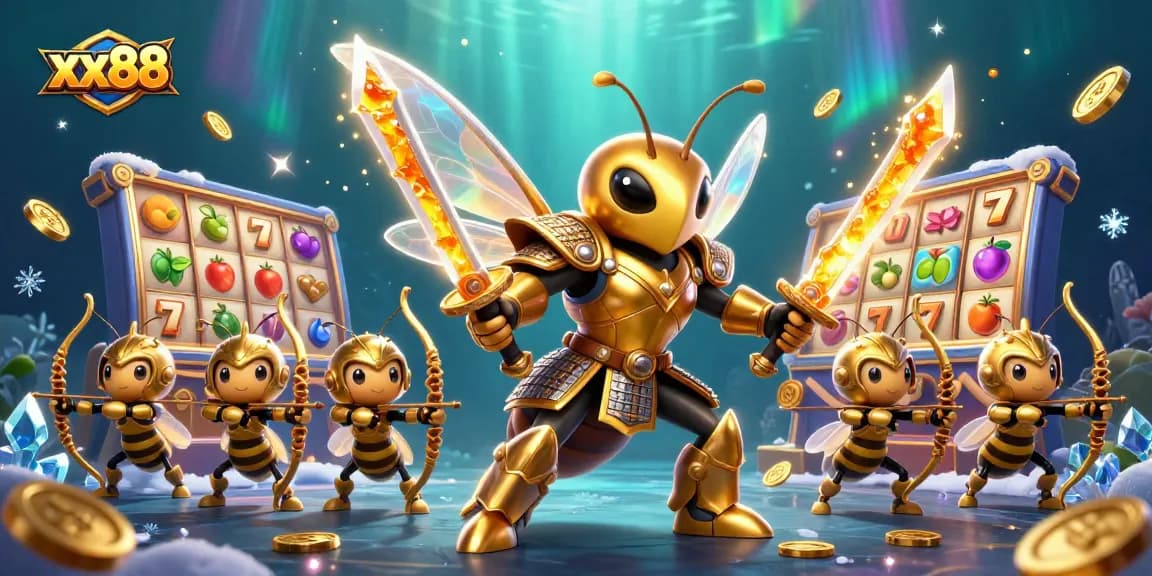 Spin to win with xx88 at the vibrant online casino featuring dynamic slot elements and engaging characters.
