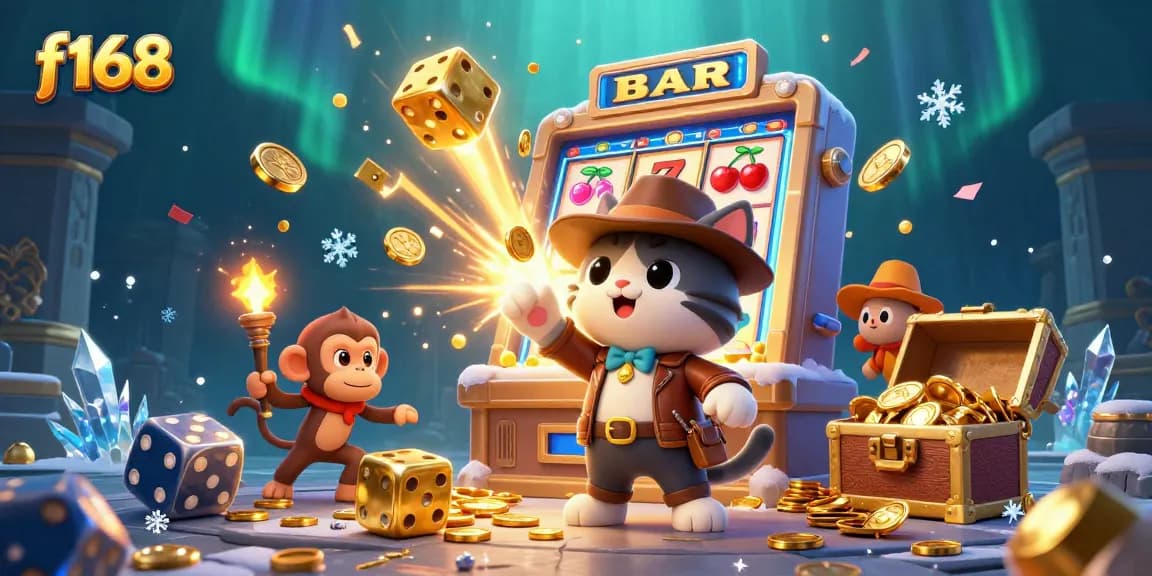 Experience vibrant gaming adventures with f168's thrilling slot machine explosion and golden artifacts.