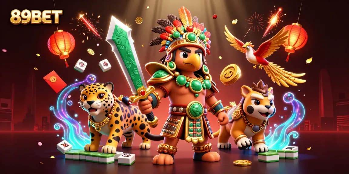 Win big at 89BET with vibrant 3D characters and exciting gaming elements in a captivating casino scene.