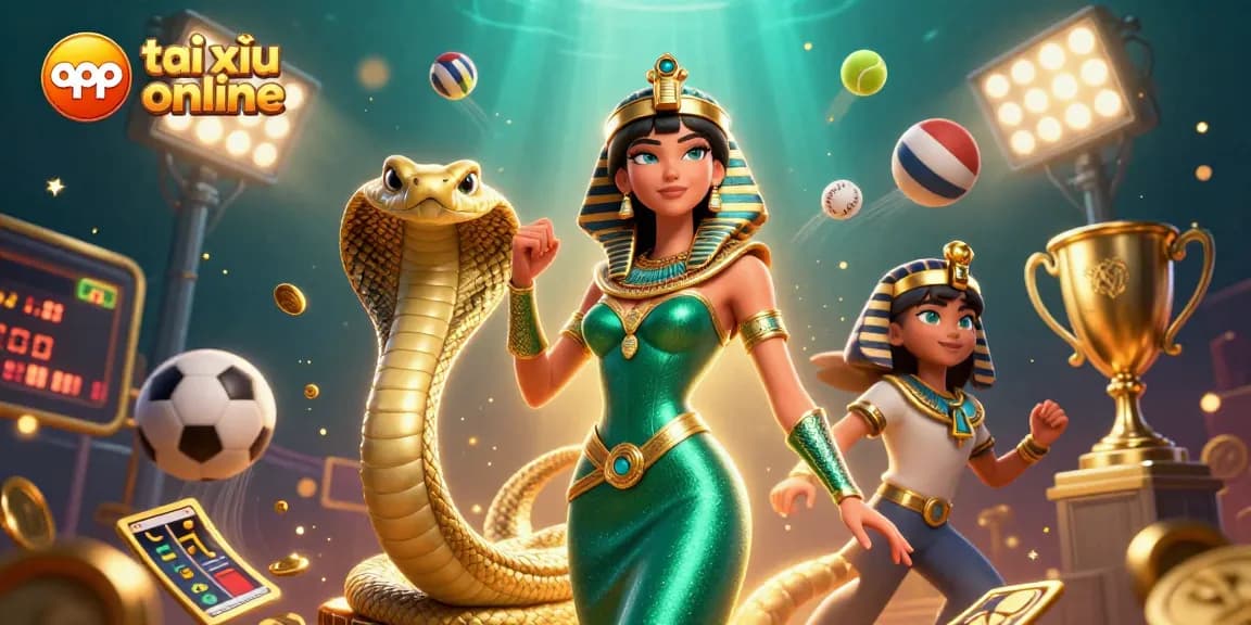 Play app tài xỉu online with stunning characters and dynamic casino elements in rich 3D illustration.