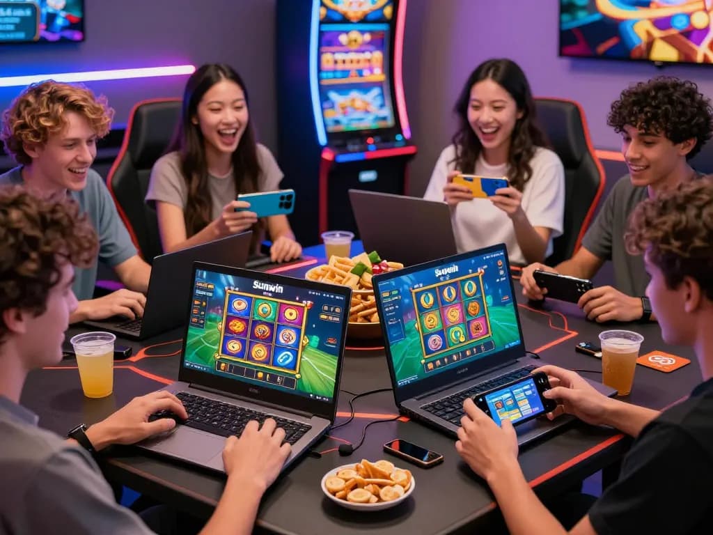 Exciting friends playing online games and tải sunwin for a thrilling experience.