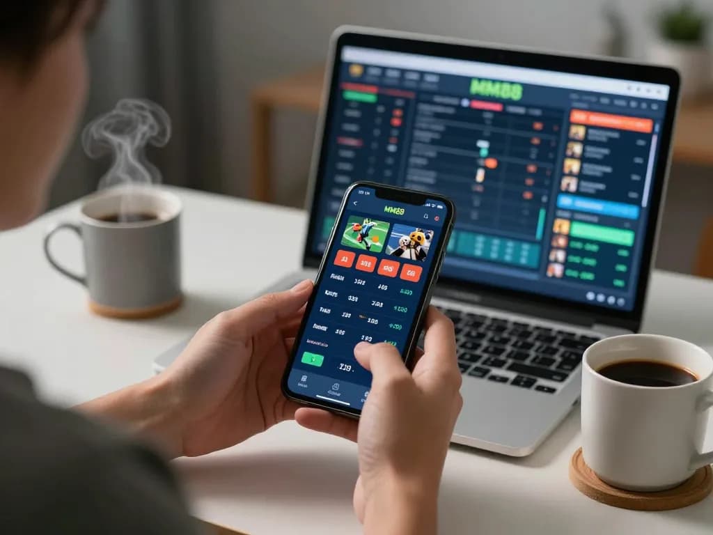 Experience thrilling online betting with the MM88 app displaying live odds on a smartphone.