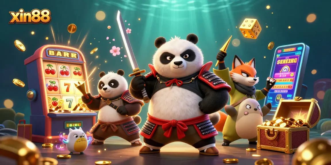 Experience thrilling wins with xin88, a vibrant 3D gambling scene showcasing lucky slot machines and engaging game elements.