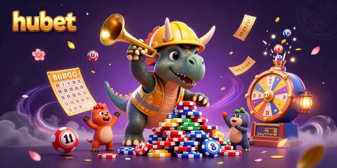 Engage in exciting gaming at hubet with vibrant illustrations of a lively casino scene.