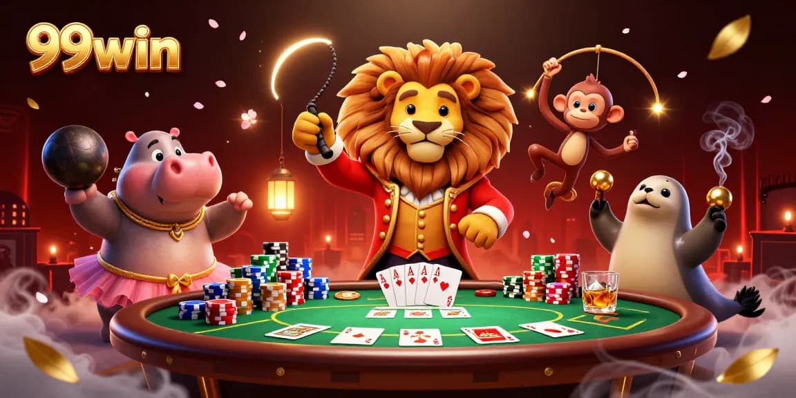 Engage in thrilling casino action with 99win, featuring vibrant characters and game elements.