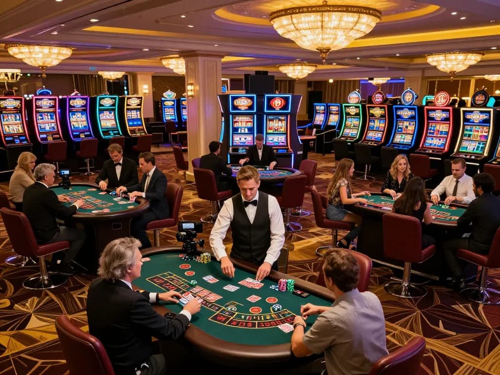 Players enjoy thrilling table games at TR88 casino, showcasing excitement and luxury.