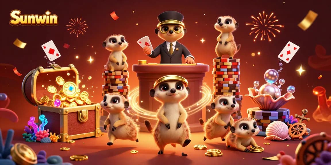 Win big with Sunwin's exciting casino games featuring meerkats in action!