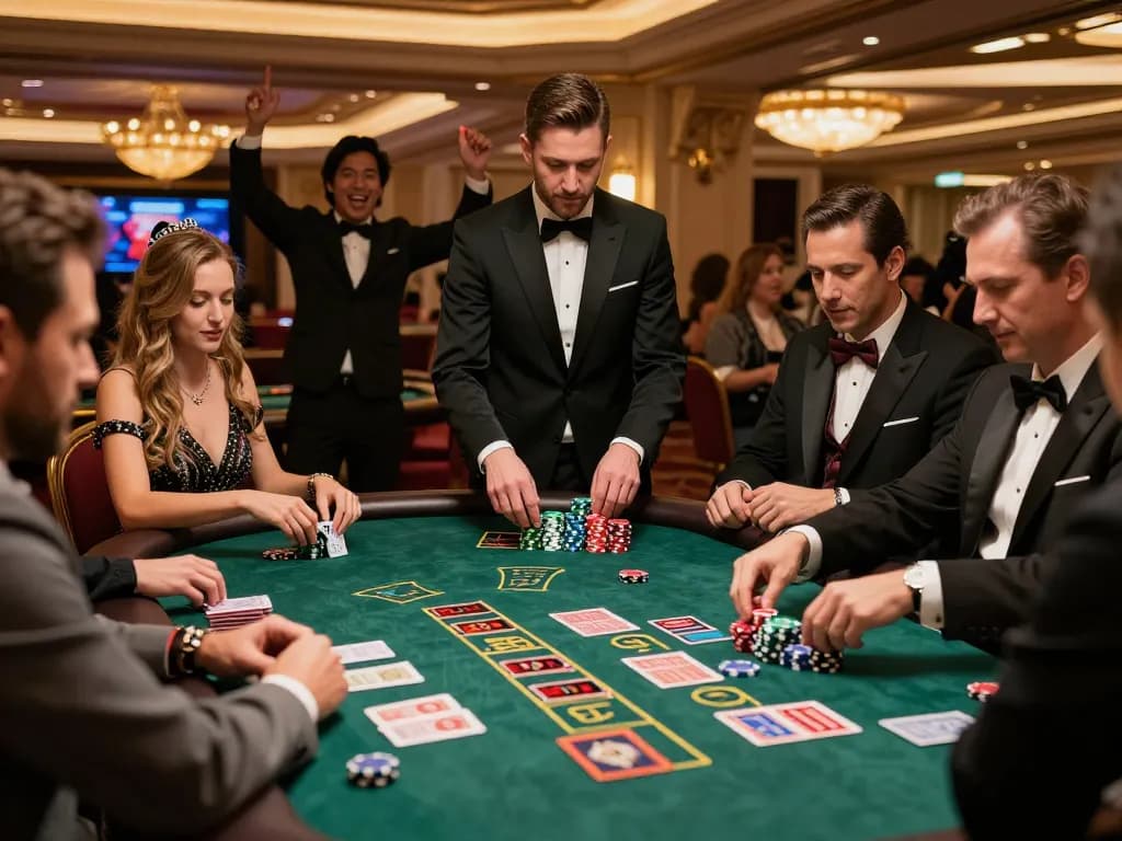 Experience the thrills at nhà cái rr88 with intense blackjack gameplay in an upscale casino.