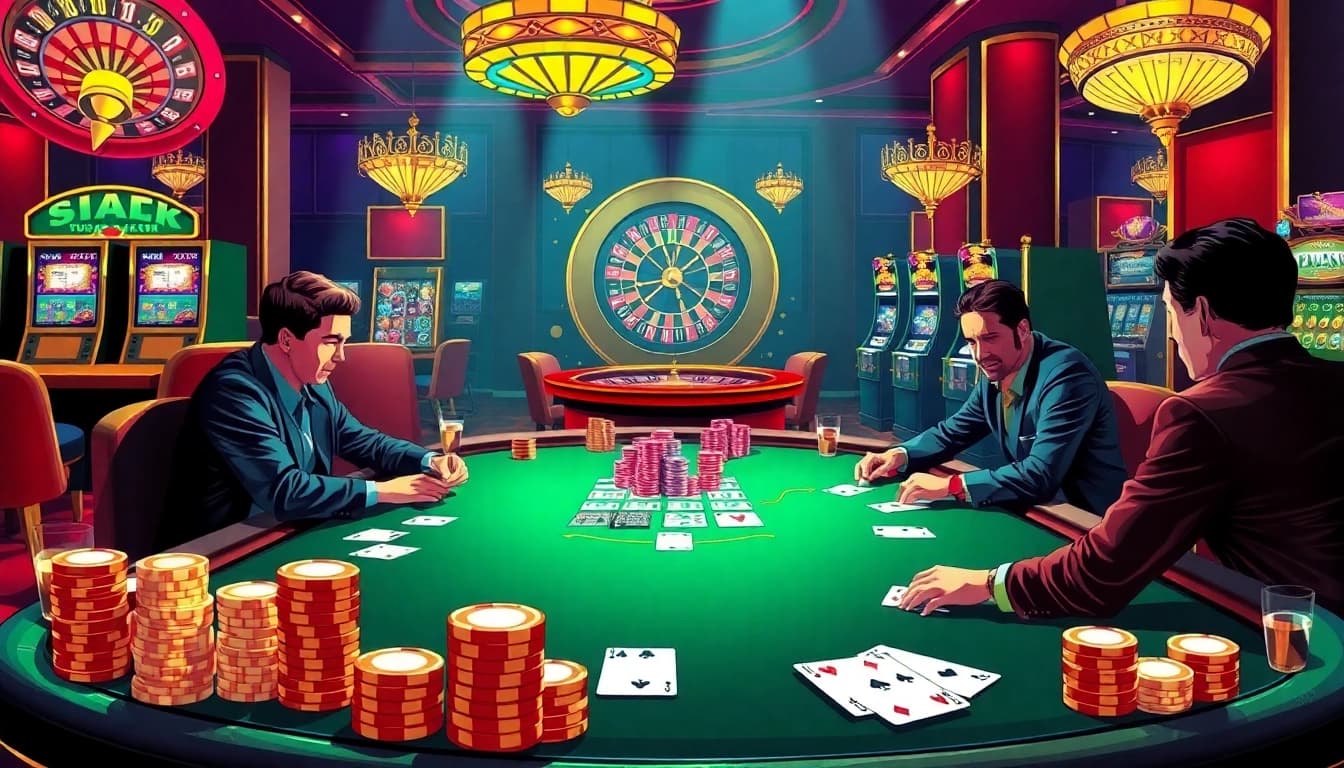 Play poker at a lavish casino table featuring dh88-themed chips and cards.