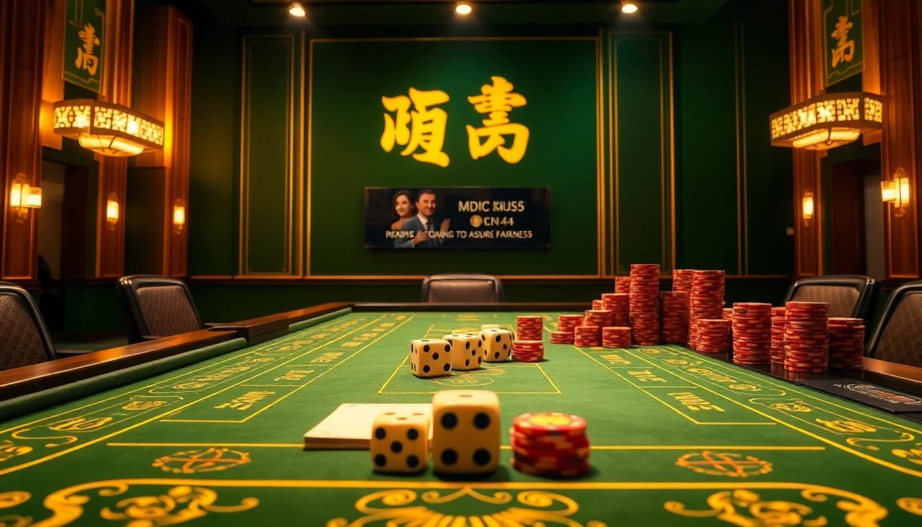 Tái xỉu MD5 table with vibrant chips and illuminated dice highlighting thrilling gameplay.