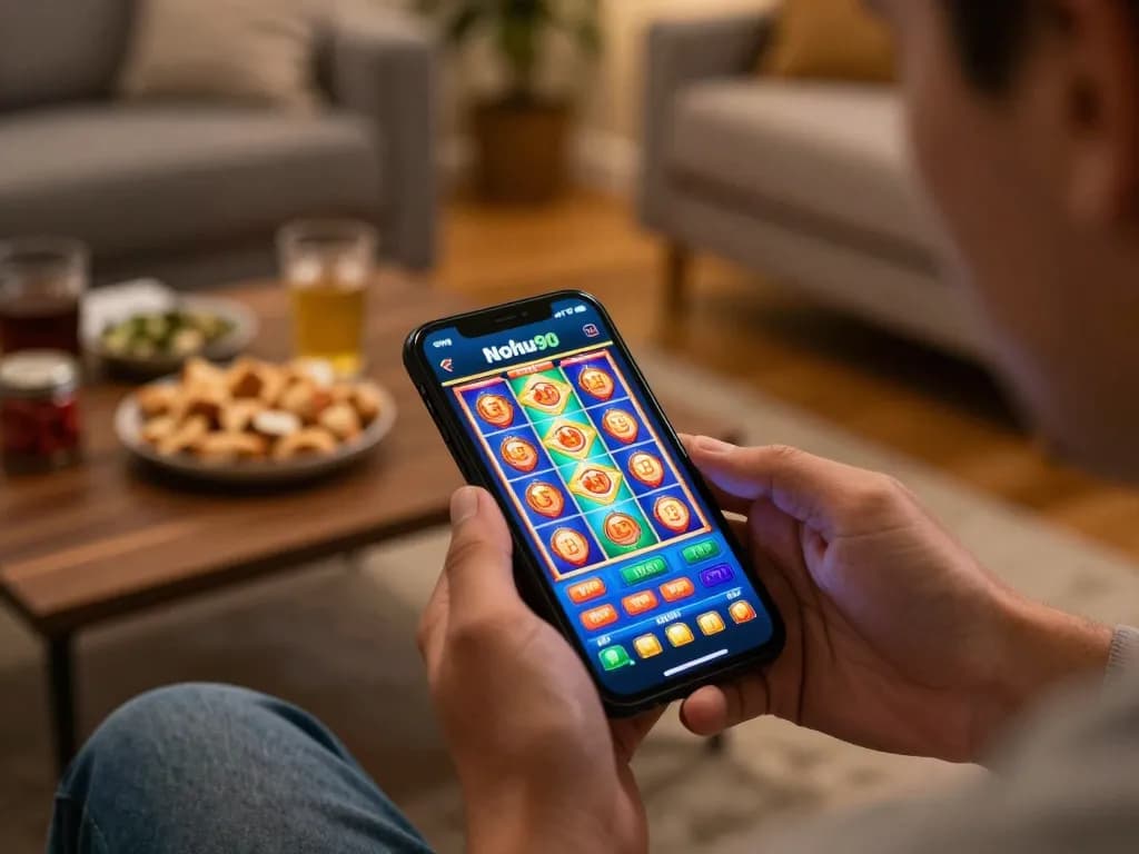 Engaging in thrilling gameplay on Nohu90 mobile app showcasing exciting slot games