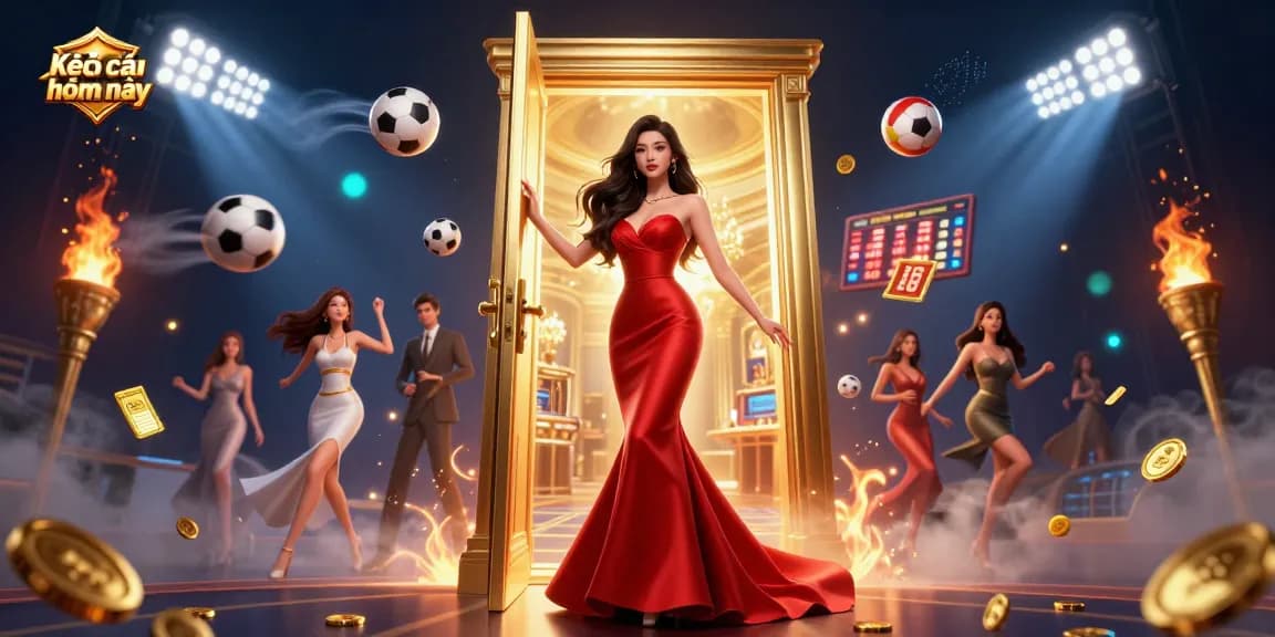 Engage in sports betting with Kèo nhà cái hôm nay, as vibrant balls fly around a stunning casino scene.