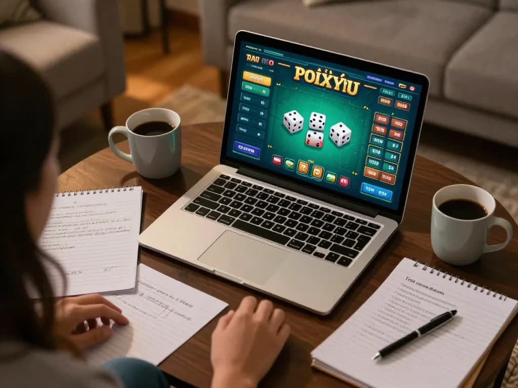 Tại Xỉu gameplay interface on taixiuonline8 showing betting strategies in a cozy home environment