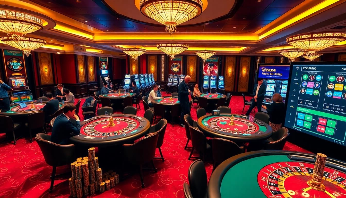 Engaged players enjoying high-stakes poker at ok8386.com casino tables.