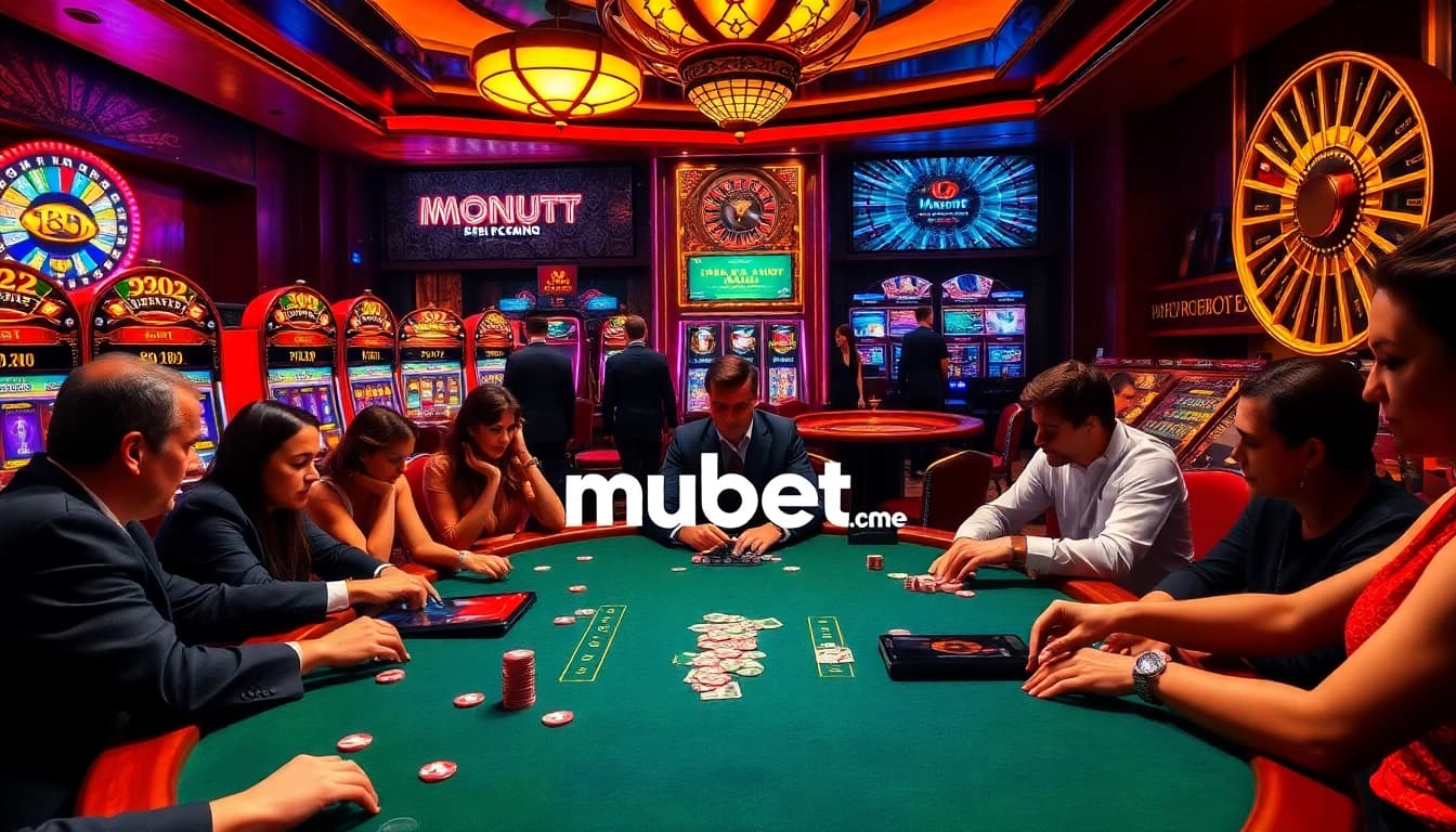 Experience the thrill of winning at https://mubet.me/ with colorful poker tables and exciting casino games.