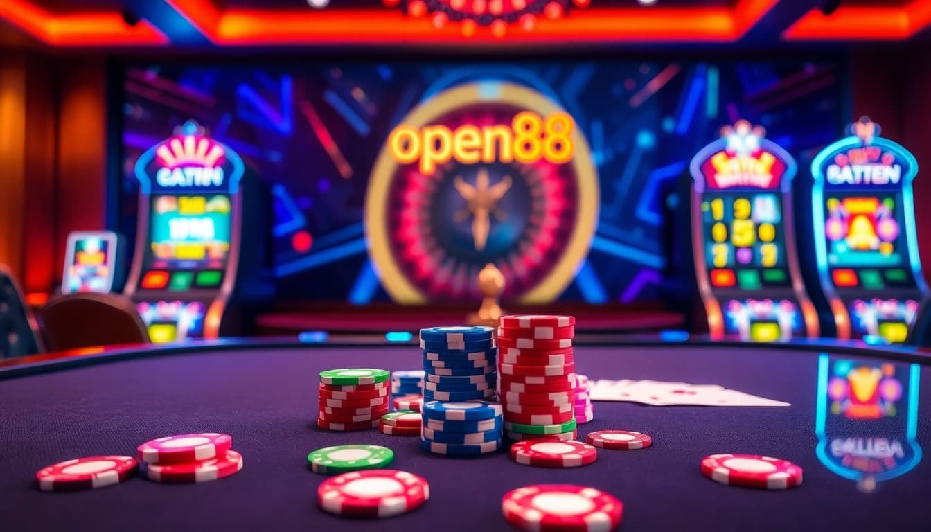Experience thrilling gameplay at open88 with vibrant casino elements and engaging tables.