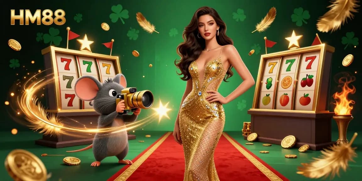 HM88 enriches your slot gaming experience with a stunning scene featuring a glamorous character and exhilarating gameplay elements.