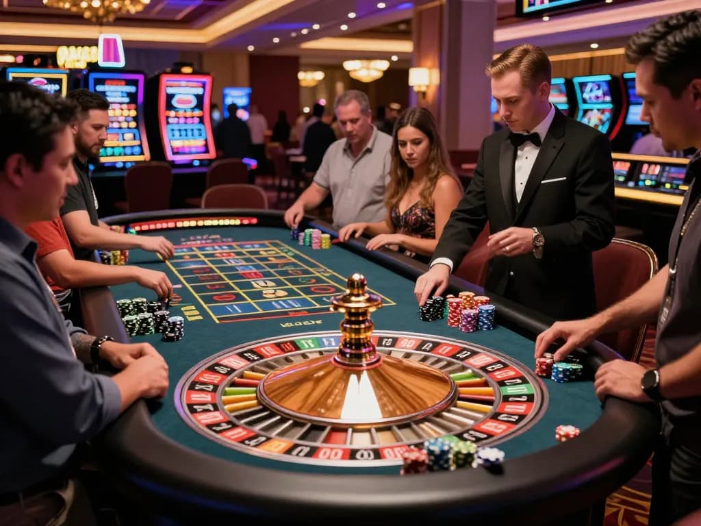 Experience the thrill of roulette at sin888 with players engaged in strategic betting action.