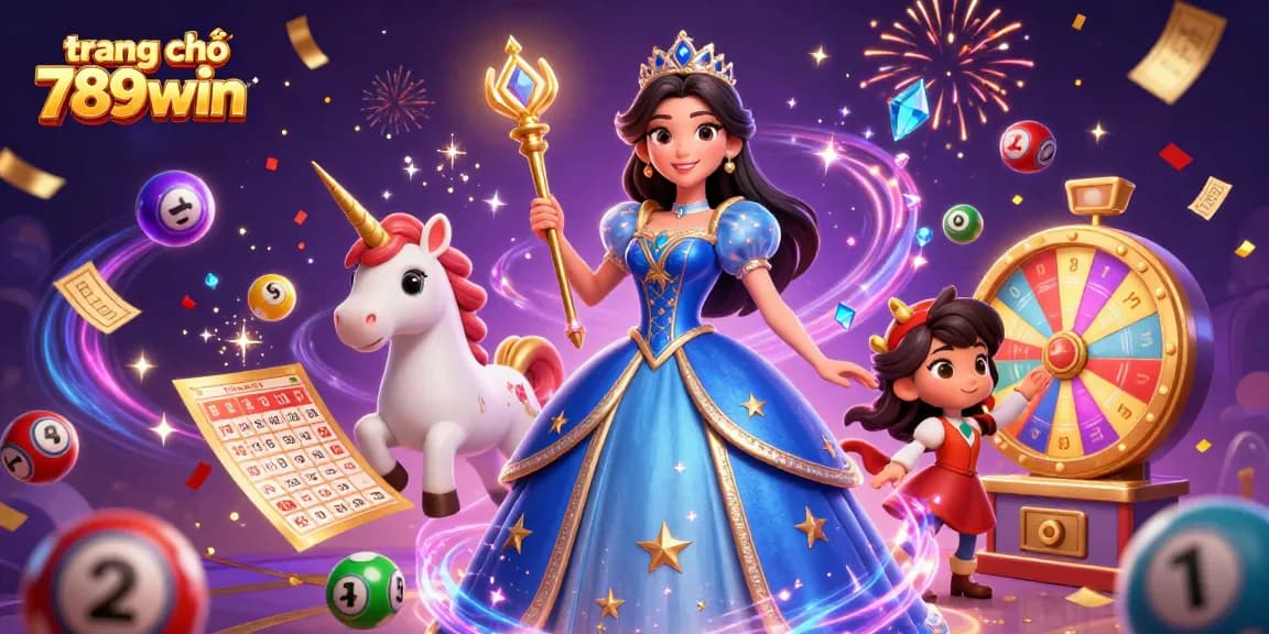 Experience the excitement at trang chủ 789win with vibrant lottery balls and festive casino elements.