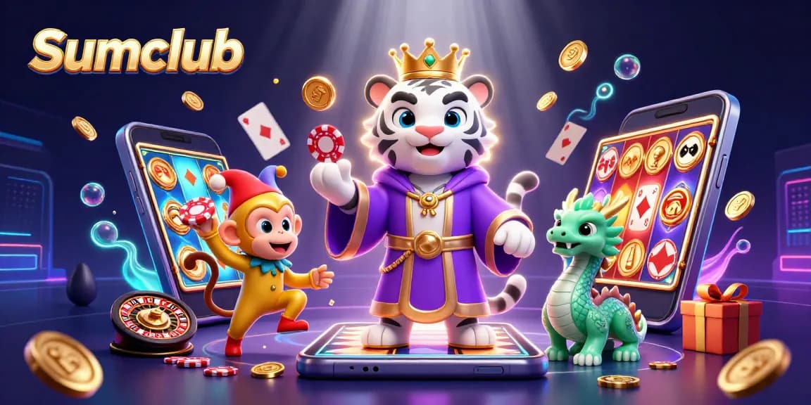Engage with Sumclub's vibrant gaming universe filled with playful characters, slot games, and dazzling animations.