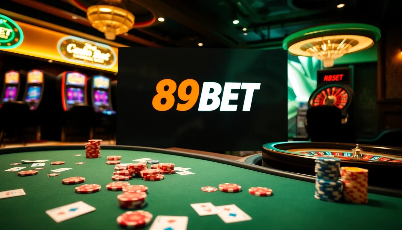 Players enjoy a thrilling poker game at the luxurious 89BET casino.