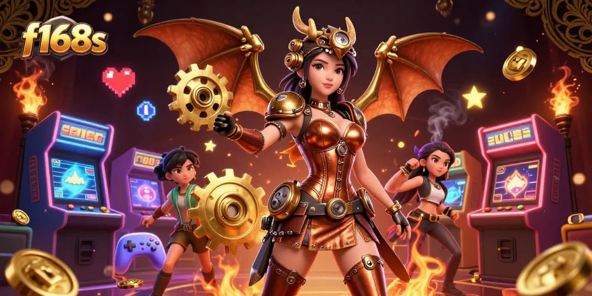 Experience the exciting world of f168s with vibrant arcade elements and stunning characters.