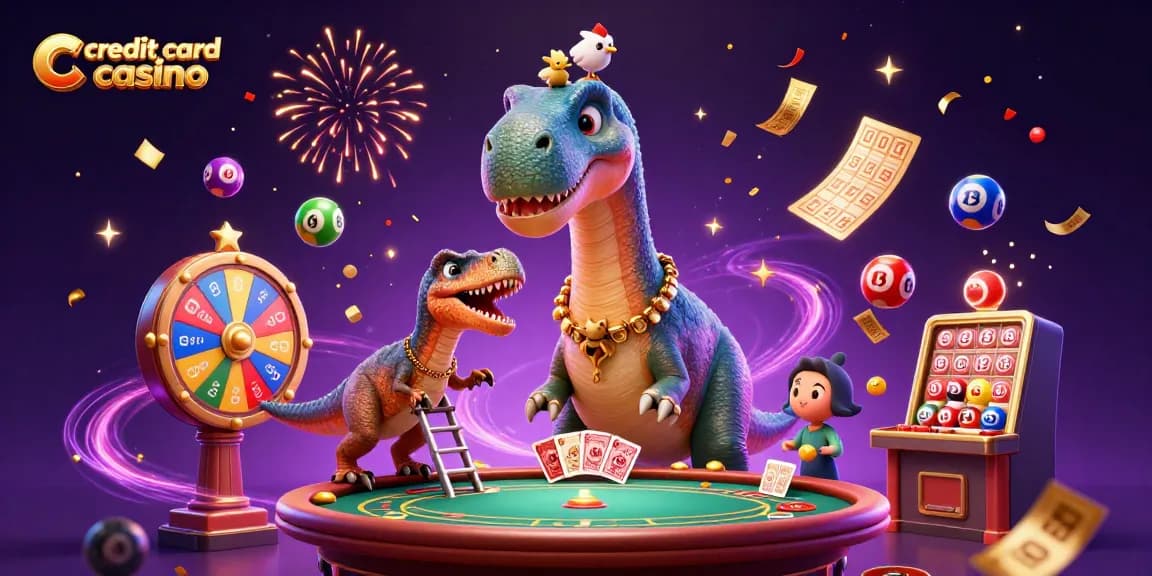 Experience the excitement of a credit card casino with dynamic characters and vibrant game elements.