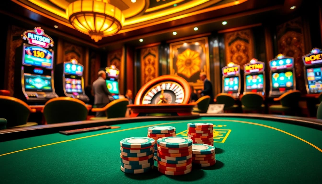 Experience thrilling gameplay at https://9bet.today/ with vibrant casino visuals showcasing poker and roulette.