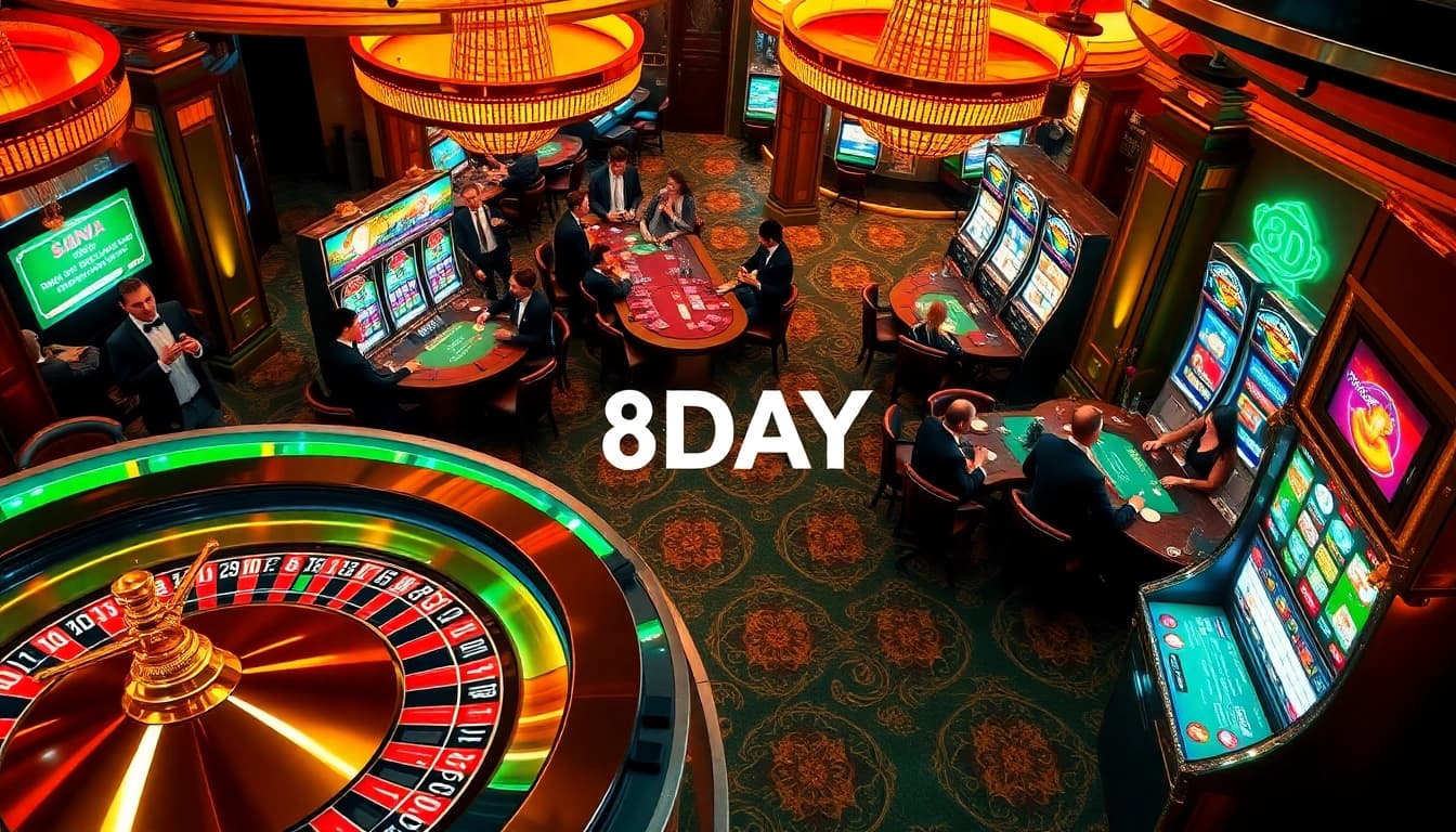 Experience the thrill of gambling at 8DAY casino with vibrant tables and exciting games.