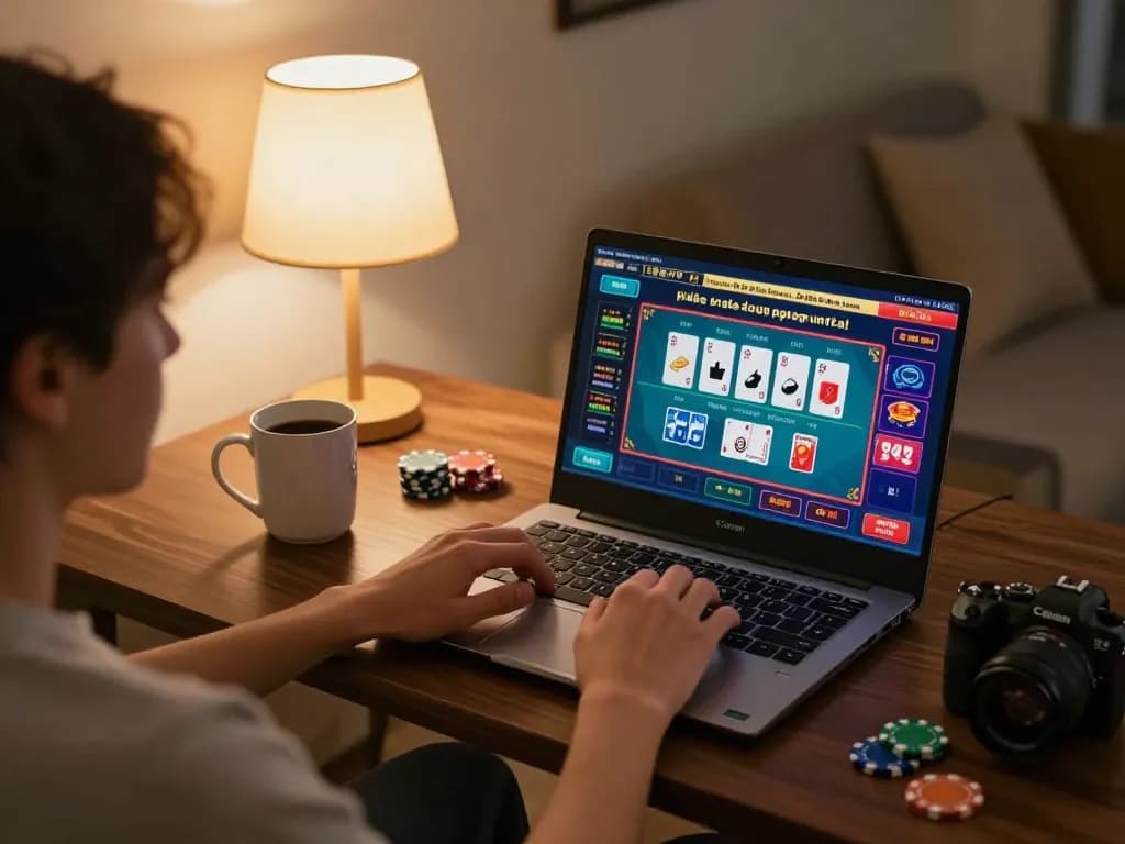 Engaging online gaming session at Jun88 with a player interacting with live dealer table