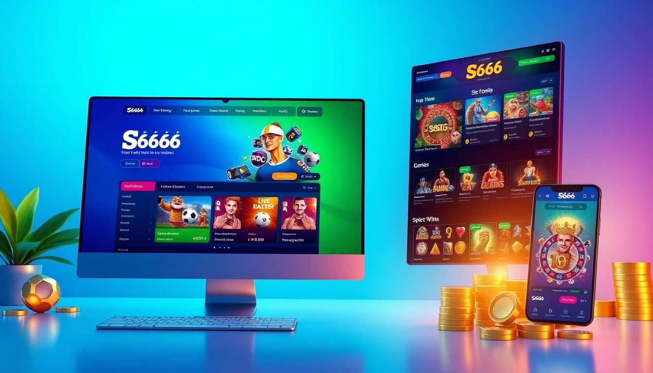 S666.nyc online betting platform showcasing vibrant gaming interface with sports and casino options.