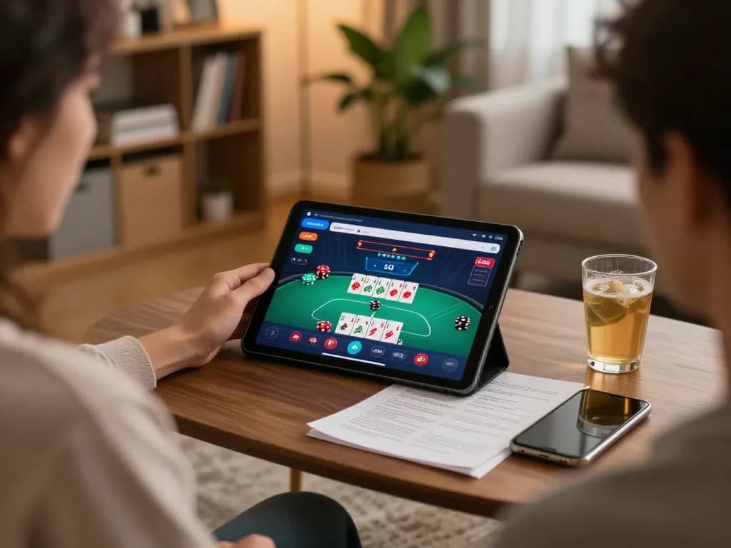 Engaging online poker session using the dh88 app with strategy notes visible