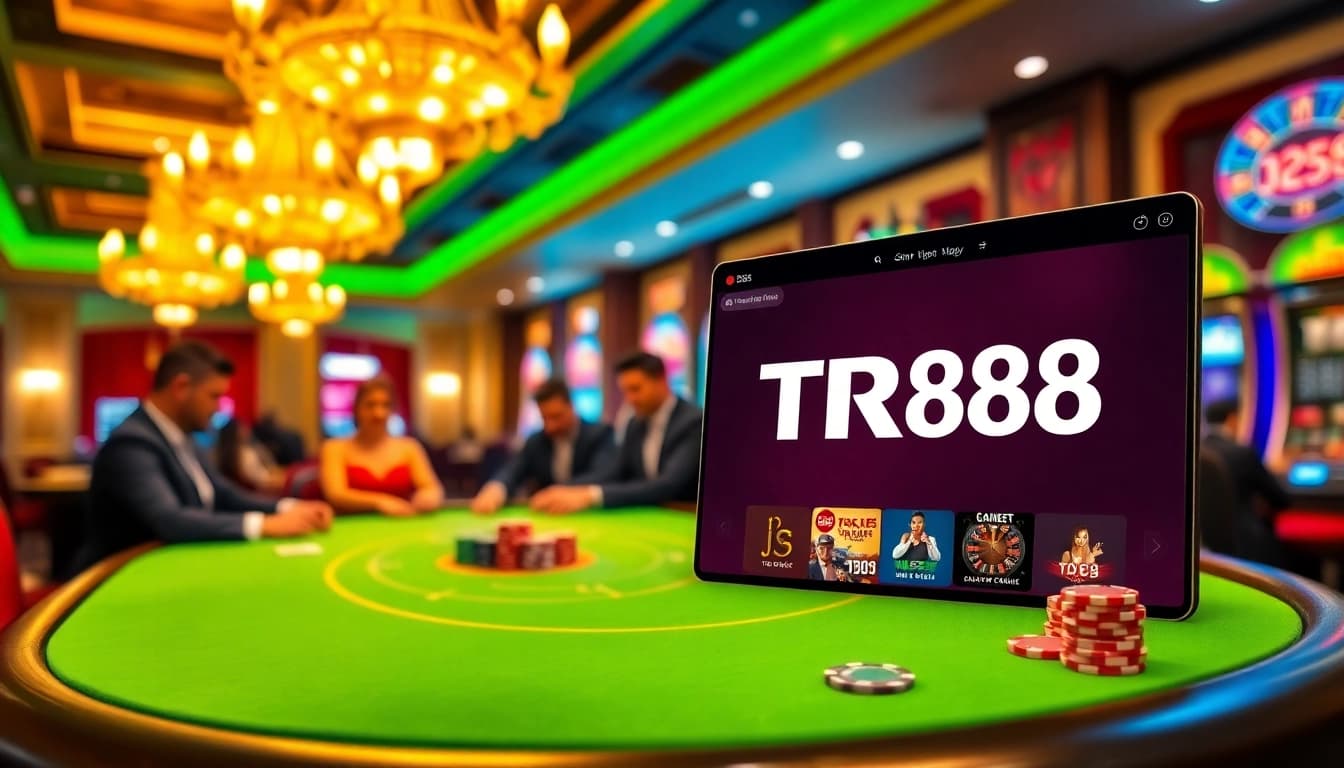 Experience the thrill of TR88 at a luxurious casino poker table.