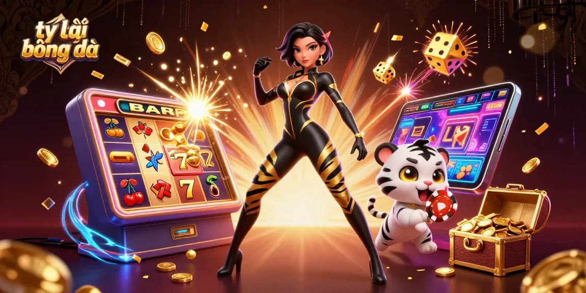Experience the thrill of tỷ lệ bóng đá with a stunning illustration of vibrant casino elements and characters.