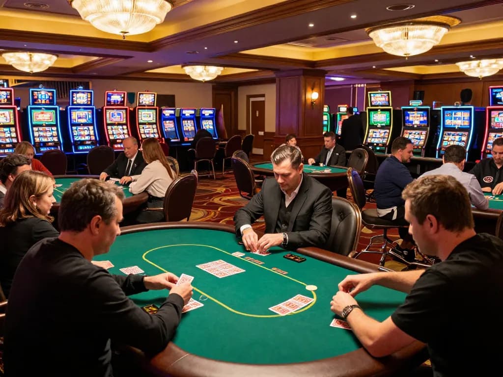 Engaging atmospheres where players enjoy game go88 at vibrant casino tables, cards and chips displayed