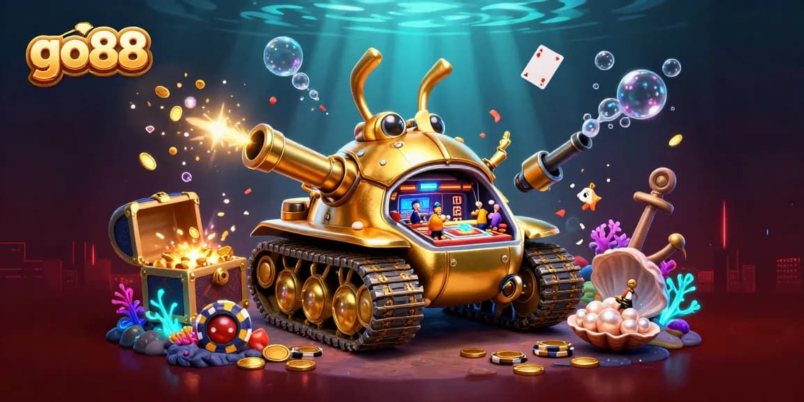 Experience go88 excitement with a 3D golden beetle casino bursting with treasures.