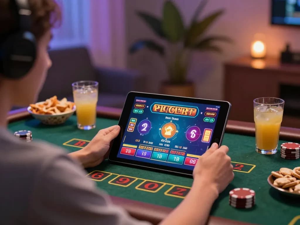 Engage in exciting online baccarat at trang chủ 789win with vibrant gaming setup and cozy atmosphere.
