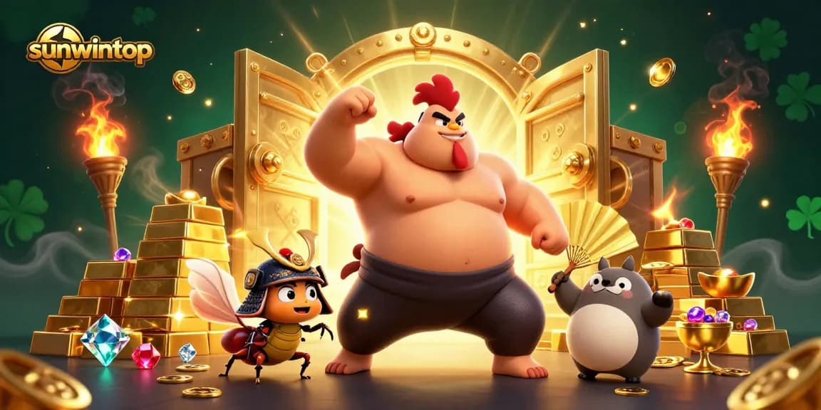 Witness the sunwintop excitement as sumo rooster and fierce cricket embrace the thrill of gambling!