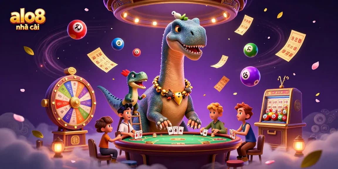 Experience thrilling gaming action at alo8 nhà cái with vibrant lottery balls bouncing around in a lively casino.