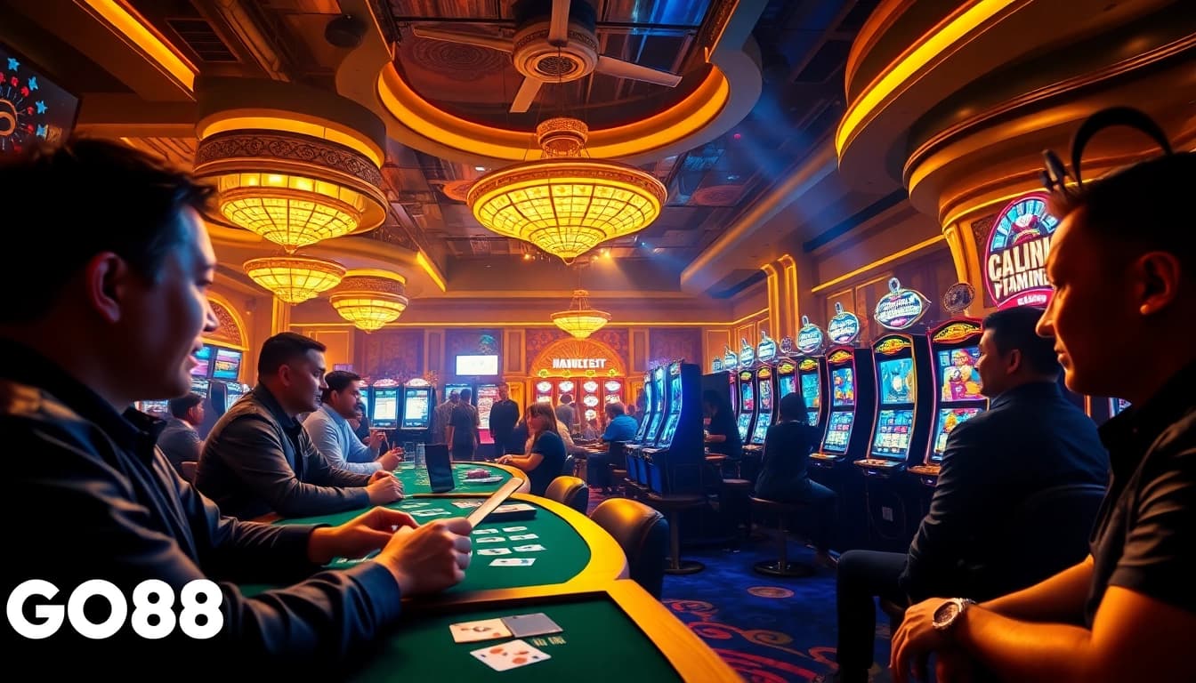 Dynamic casino scene at good88.hu.net featuring players engaging in high-stakes gaming activities.
