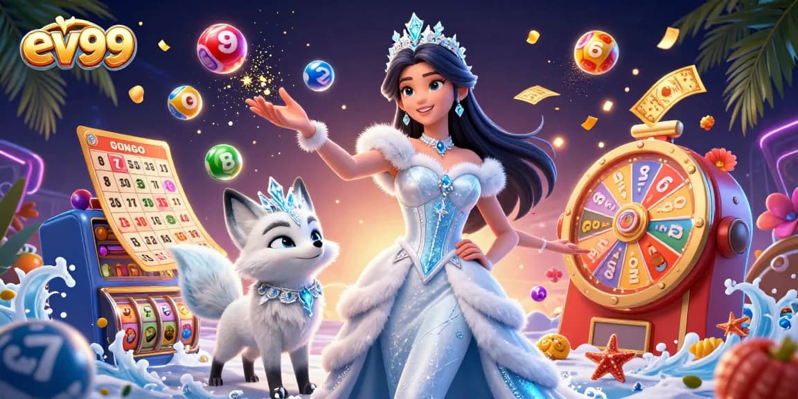 Engage with thrilling gameplay at ev99, featuring vibrant lottery elements and a striking ice queen.