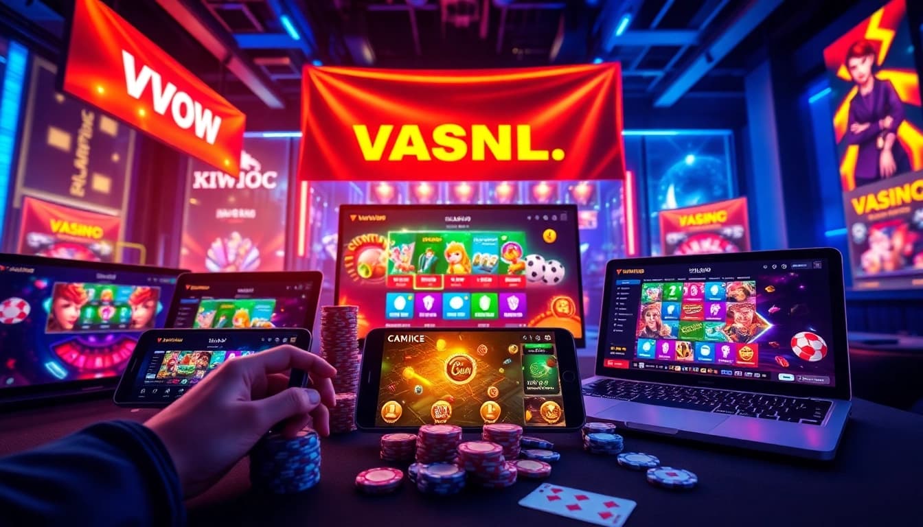 Dynamic online gambling scene featuring vvvwin88.live with vibrant casino visuals.