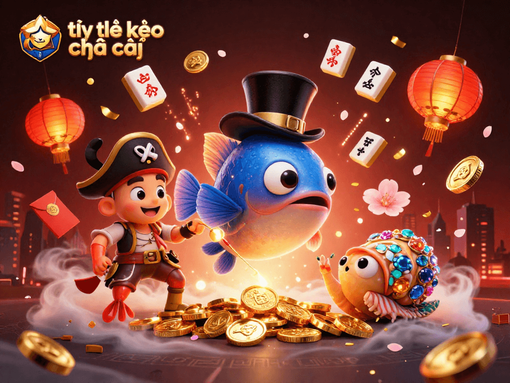 Engage with tỷ lệ kèo nhà cái through a vibrant 3D illustration showcasing underwater characters and gambling elements.